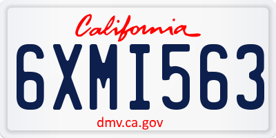 CA license plate 6XMI563