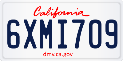 CA license plate 6XMI709