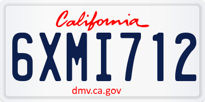 CA license plate 6XMI712