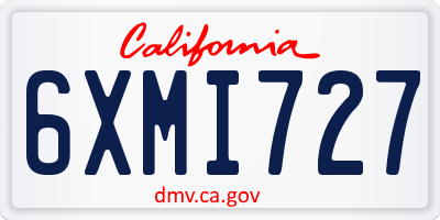 CA license plate 6XMI727