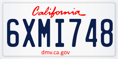 CA license plate 6XMI748