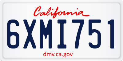 CA license plate 6XMI751