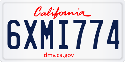 CA license plate 6XMI774