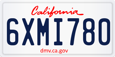 CA license plate 6XMI780