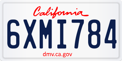 CA license plate 6XMI784