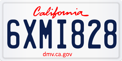 CA license plate 6XMI828