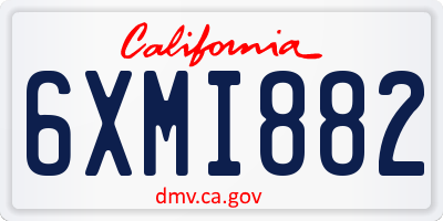 CA license plate 6XMI882