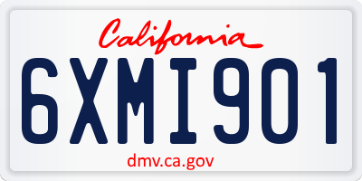 CA license plate 6XMI901