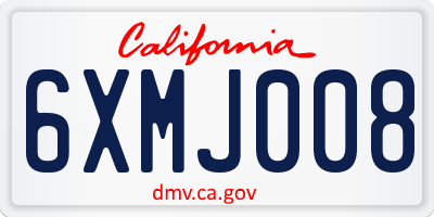 CA license plate 6XMJ008