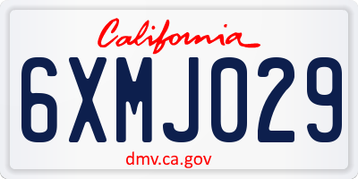 CA license plate 6XMJ029