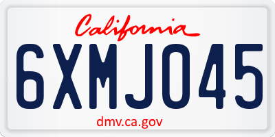 CA license plate 6XMJ045