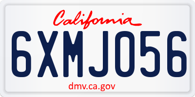 CA license plate 6XMJ056