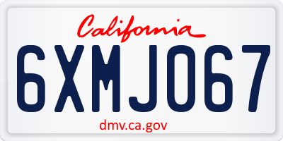 CA license plate 6XMJ067