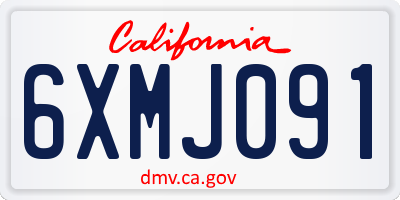 CA license plate 6XMJ091