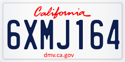 CA license plate 6XMJ164