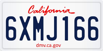 CA license plate 6XMJ166