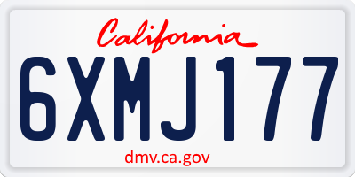 CA license plate 6XMJ177