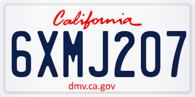 CA license plate 6XMJ207