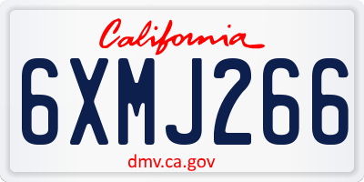 CA license plate 6XMJ266