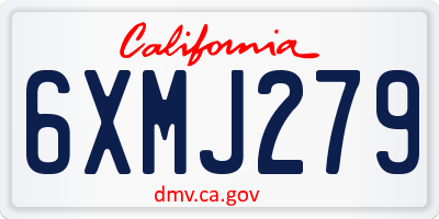 CA license plate 6XMJ279