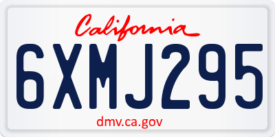 CA license plate 6XMJ295