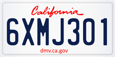 CA license plate 6XMJ301
