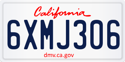 CA license plate 6XMJ306