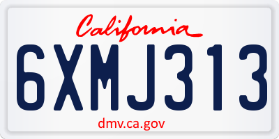 CA license plate 6XMJ313