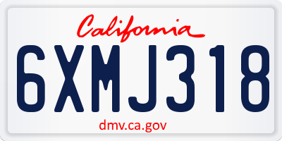 CA license plate 6XMJ318