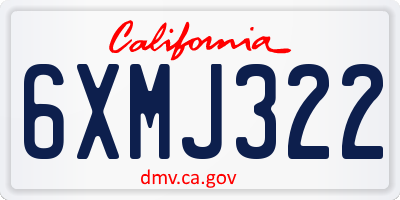 CA license plate 6XMJ322