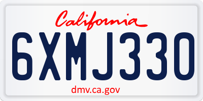 CA license plate 6XMJ330