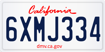 CA license plate 6XMJ334