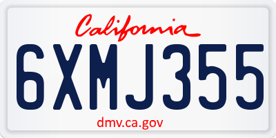 CA license plate 6XMJ355