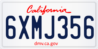 CA license plate 6XMJ356