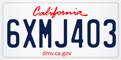 CA license plate 6XMJ403