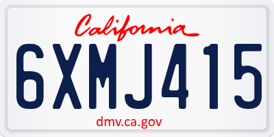 CA license plate 6XMJ415