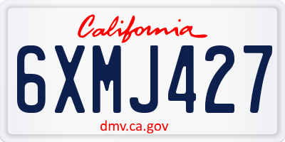 CA license plate 6XMJ427
