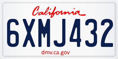 CA license plate 6XMJ432