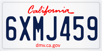 CA license plate 6XMJ459