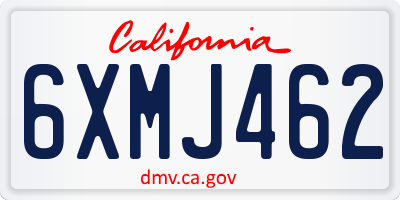 CA license plate 6XMJ462