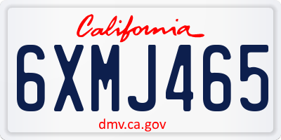 CA license plate 6XMJ465