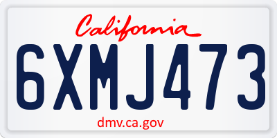 CA license plate 6XMJ473
