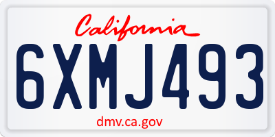 CA license plate 6XMJ493