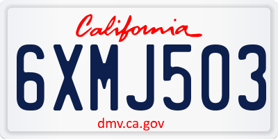 CA license plate 6XMJ503