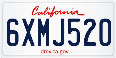 CA license plate 6XMJ520