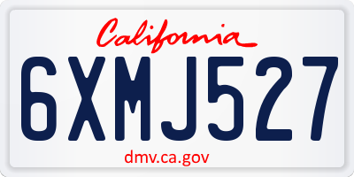 CA license plate 6XMJ527