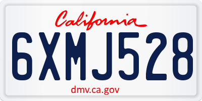 CA license plate 6XMJ528