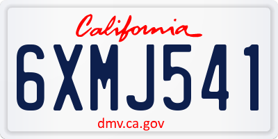 CA license plate 6XMJ541