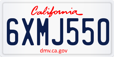 CA license plate 6XMJ550