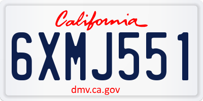 CA license plate 6XMJ551